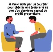 Se faire aider par un courtier pour obtenir une trésorerie en plus d’un deuxième rachat de crédit propriétaire